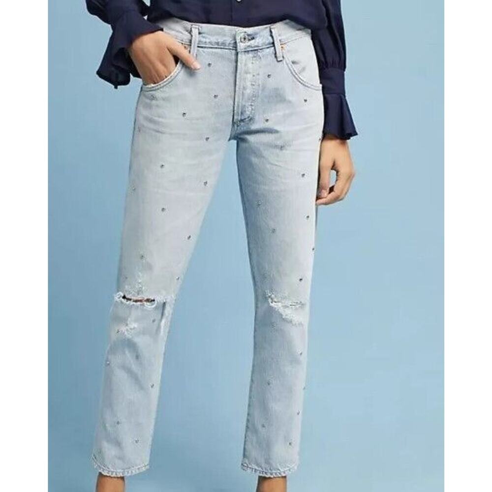 Citizens of Humanity Emerson Jeans Slim Boyfriend Studded Button Fly Size 25